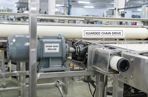 Packaging conveyor reducer